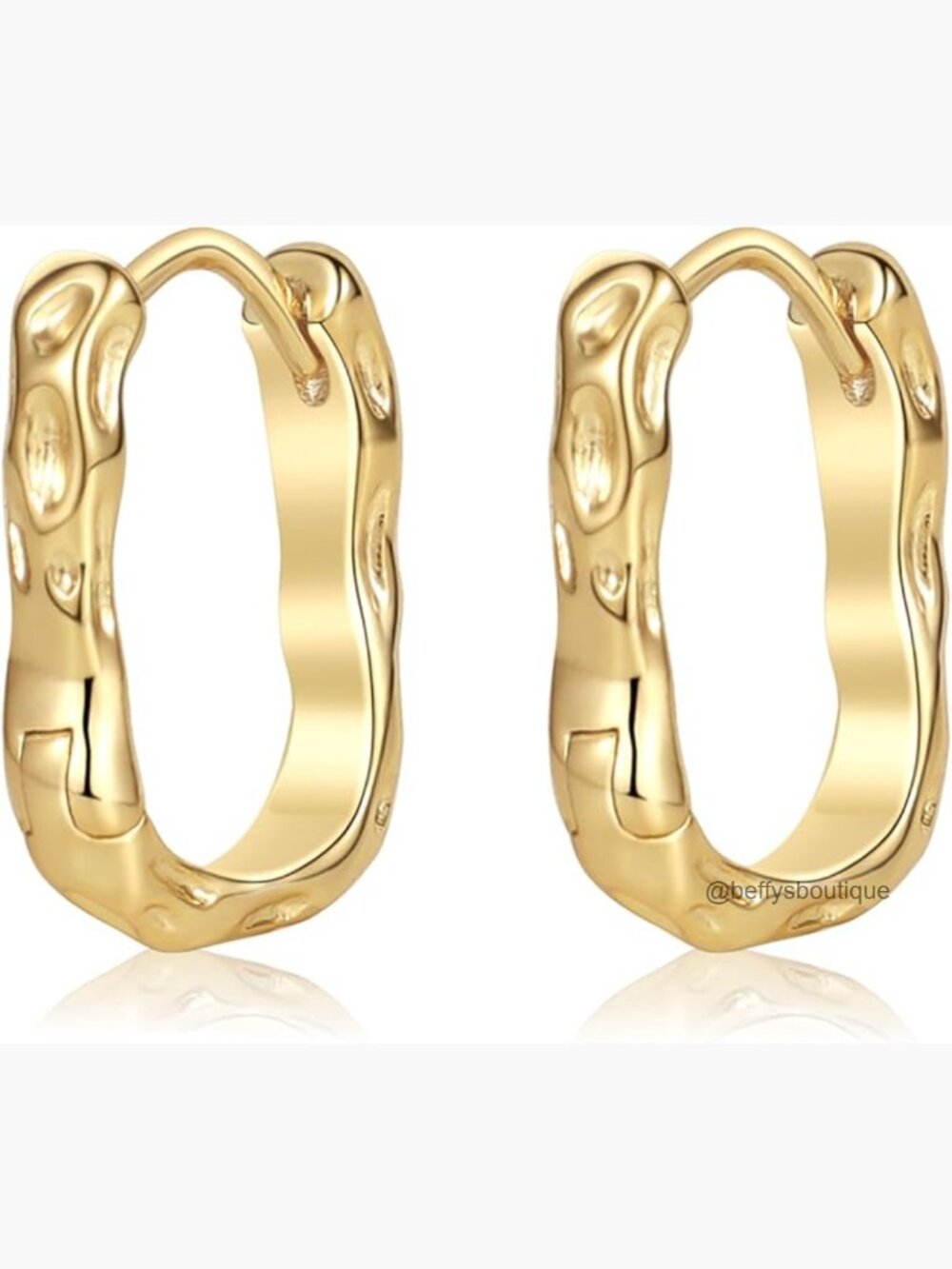 Chunky Gold Hoop Earrings Hypoallergenic Fashion Jewelry Gift - Picture 1 of 6